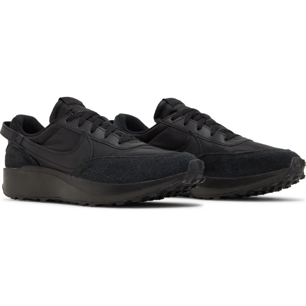 Nike Waffle Debut Men's Triple Black DH9522-002 Lace Up Athletic Sneakers Shoes - Picture 8 of 8